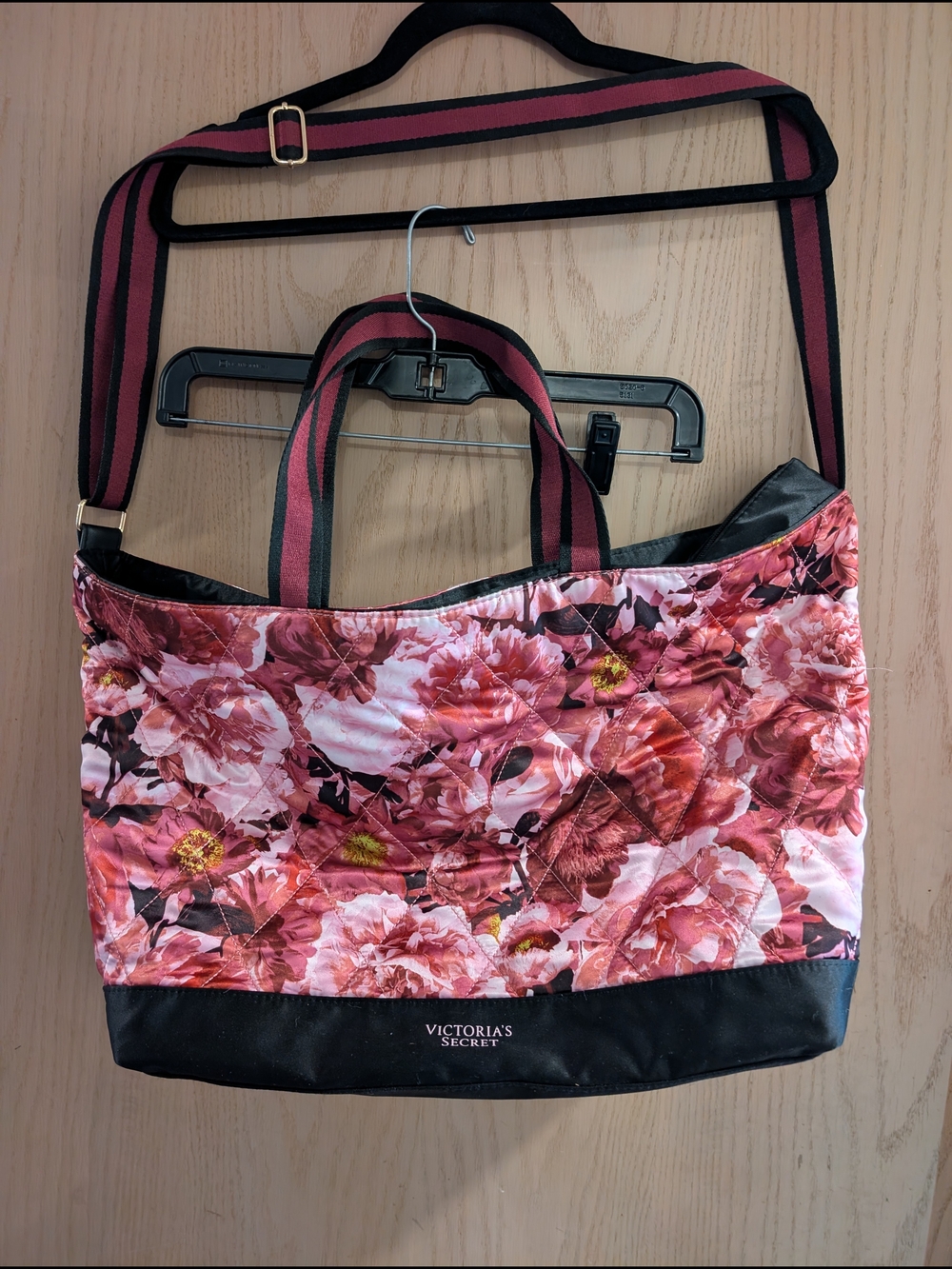 Victoria's Secret Pink Floral Quilted Tote Bag